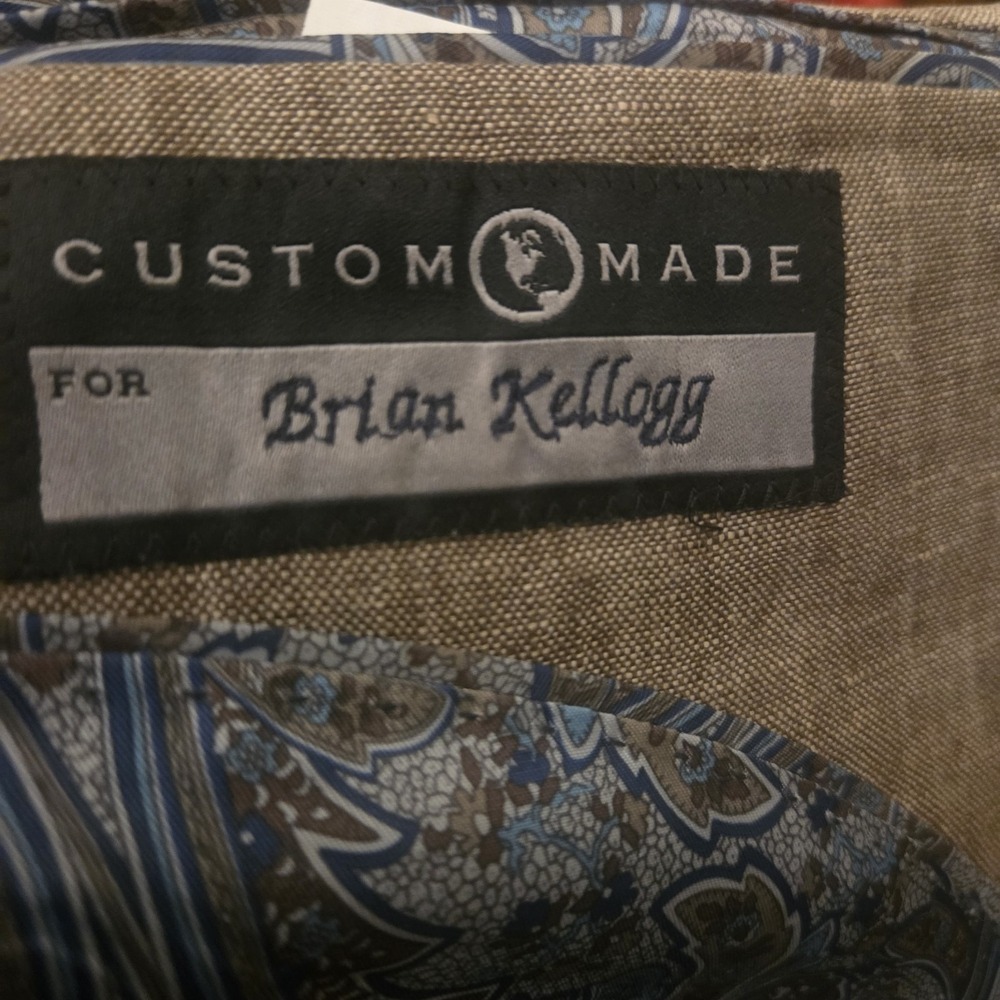 Joseph‎ Abboud Joe 44R Custom Linen Blazer Tan Sport Coat Double Vent 48 Chest - Picture 5 of 11